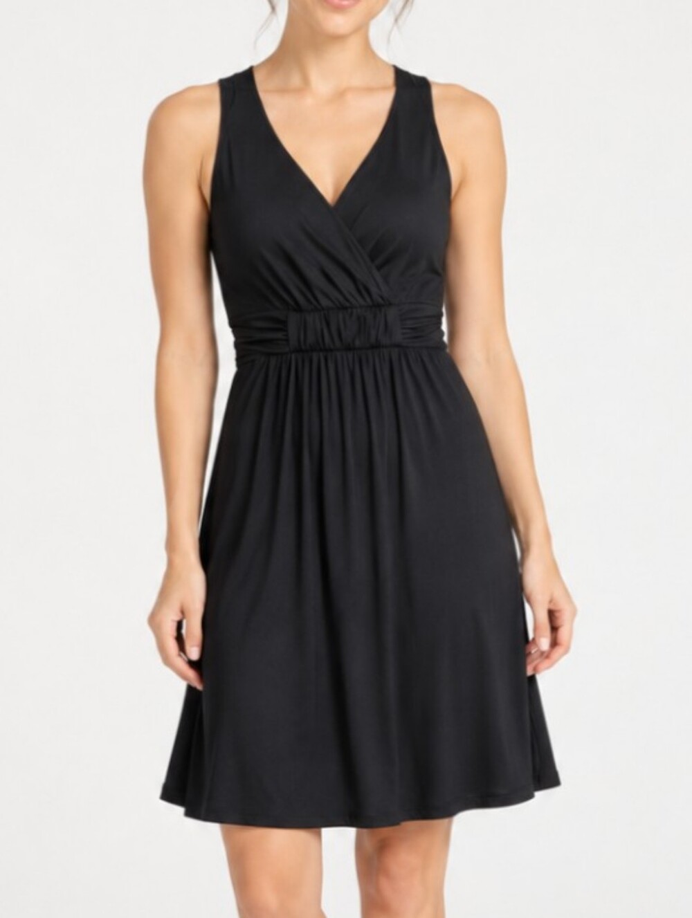 Soma NWT XS Cross Back Halter Bra Dress Black Sleeveless